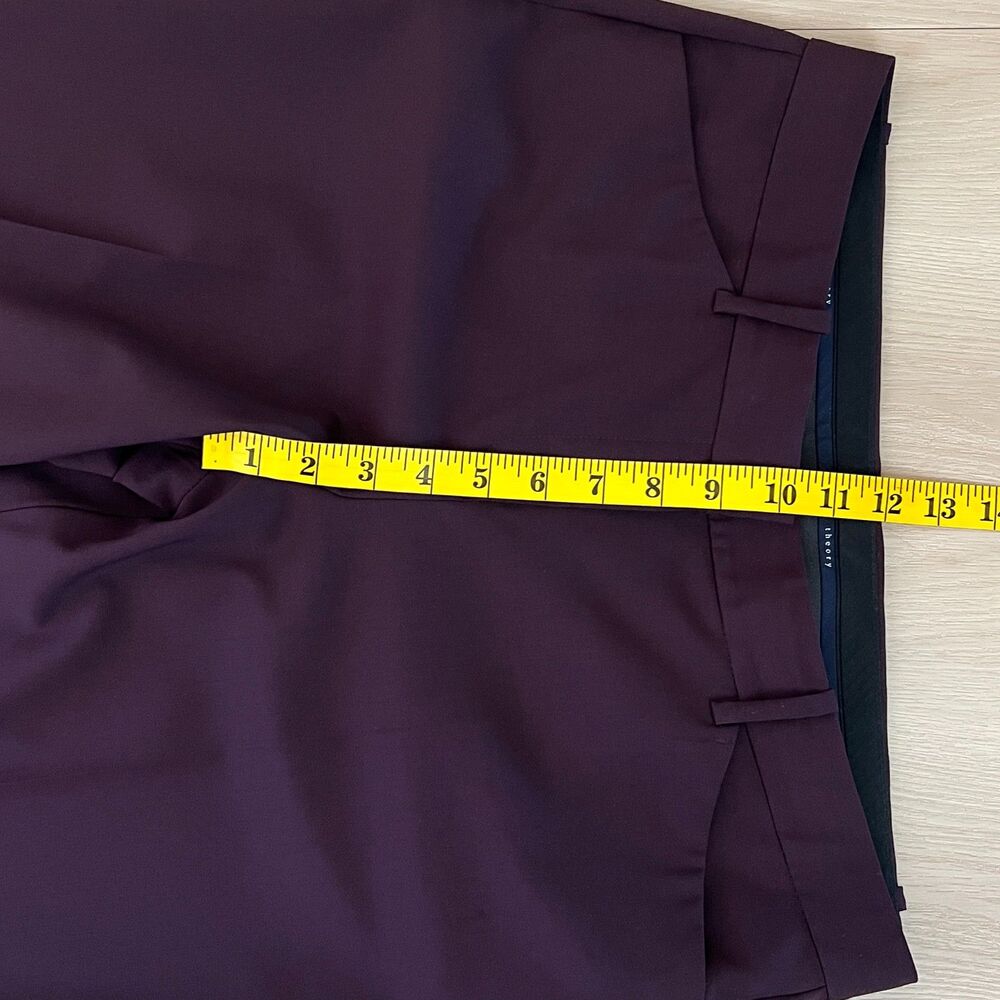 Theory Custom Max 2 Edition Virgin Wool in Dark Plum Stretch Mid Rise Size 10 - Picture 9 of 15